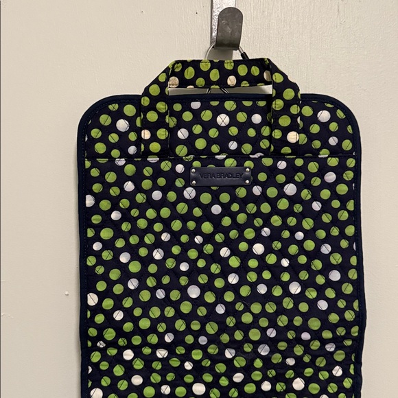 Vera Bradley Hanging Organizer in "Lucky Dots" (Navy & Green Polka Dot) - Picture 5 of 7
